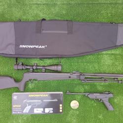 PACK-17 Carabine Piston gaz Snowpeak SU1200S, Canon Fixe Cal. 5,5 mm 19,9 j.+ Pistolet SP500 4,5 mm