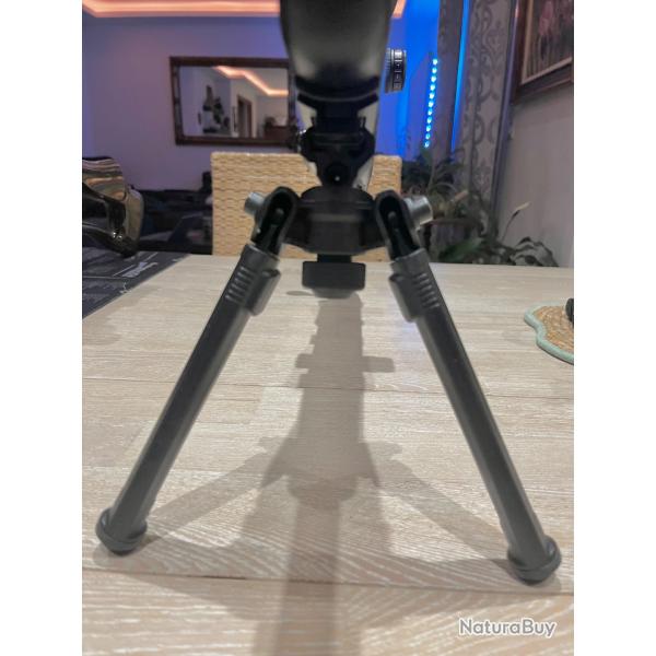 Bipied Magpul ajustable noir pour rail Picatinny 16 26cm + adaptateur grenadire