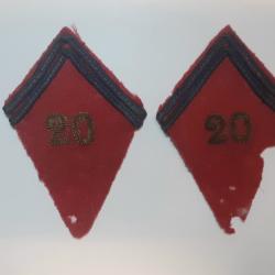FR350301a  Paire patte de col 20° régiment artillerie