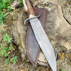 gigantesque couteau bowie d'artisan / acier carbone D2