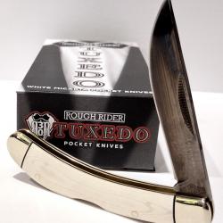 Couteau Rough Rider Tuxedo Series Slip Joint Bow Trapper Lame Clip Point Acier 440 RR2665