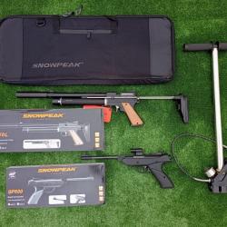 PACK COMBINÉ-2 ! Pistolet PCP Snowpeak PP750L C. 5,5 mm + Sac Transport + Pompe pcp + SP500 4,5 mm