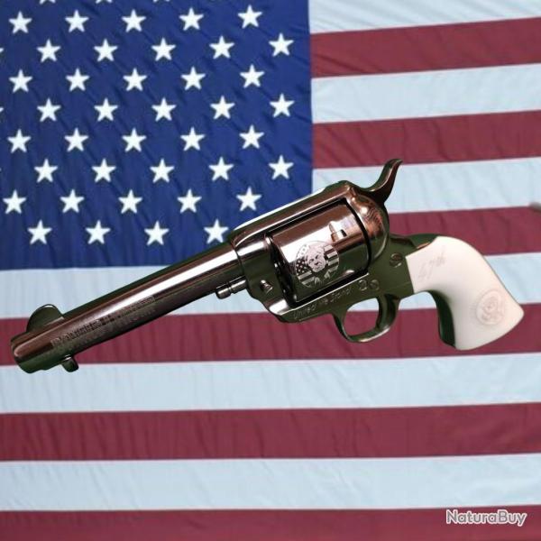 REVOLVER Pietta 1873 357 MAG canon 3"3/4 edition limite Trump 47me prsident des Etats Unis NICKEL