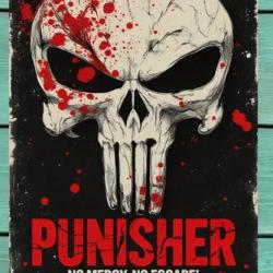 Plaque métal décoration Punisher