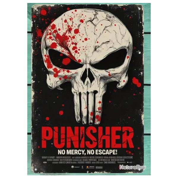 Plaque mtal dcoration Punisher