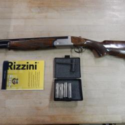 FUSIL SUPERPOSE BECASSIER RIZZINI LEONESSA CAL.12/76 + CHOKES BON ETAT GENERAL OCCASION