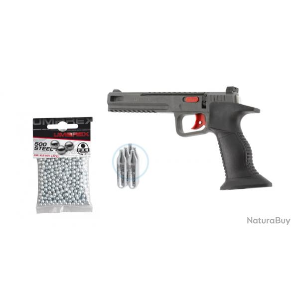 Pack PIST UX SPA EXPERT 3j, 500 Billes BB STEEL, 5 Capsules Umarex de CO2 12gr