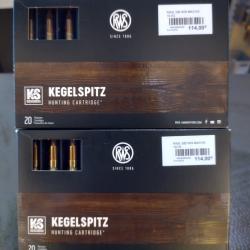 Lot de deux boîtes de balles rws KS calibre 300 win mag 10.7g 165gr