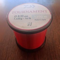Nylon Tournament 1200 M Rouge Daiwa 33/100 - 7.45 Kg - 16 Lb