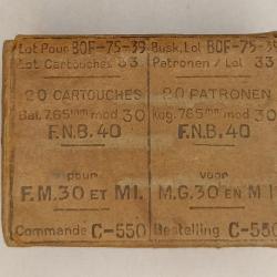 Boite vide munitions 7,65mm pour FM 30 et M1