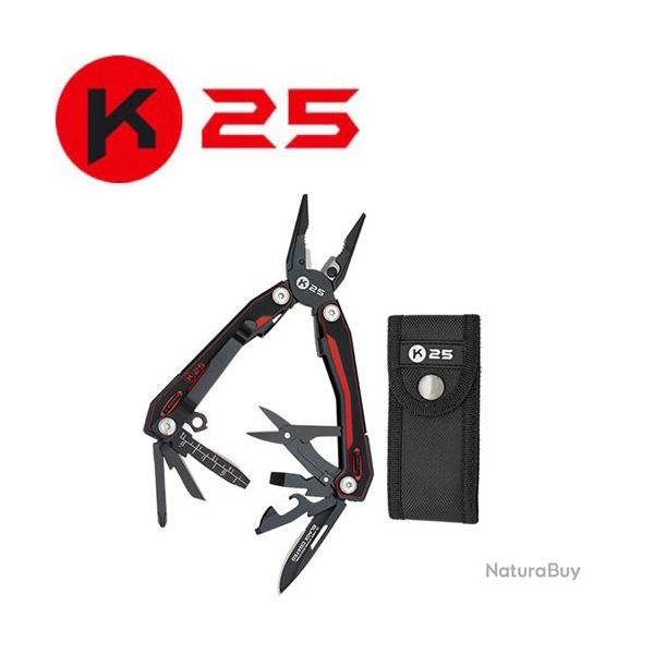 Pince multifonction K25 11153 - 10 applications diffrentes - G10 Rouge/Noir - Lame 6 cm