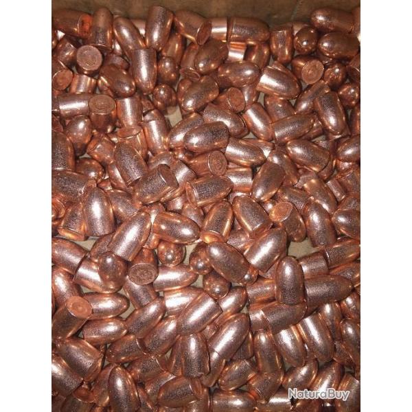 Ogives MPF cuivres 38 auto RN 125 Gr TMJE  355" / 500