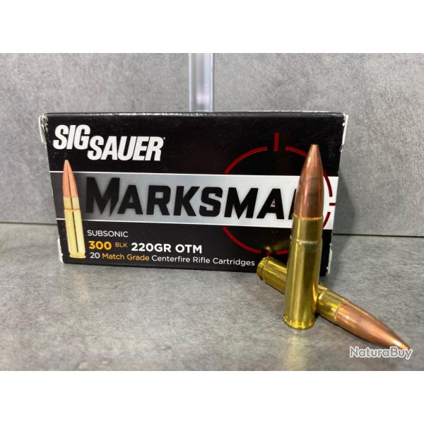 Cartouches SIG SAUER Calibre 300 AAC Blackout Subsonique 220 gr OTM