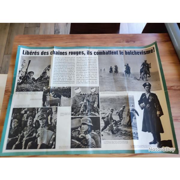 Affiche librs des chanes rouge, ils combattent le bolchevisme 39-45