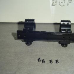 montage fixe :rail weaver de 21 mm et colliers warne de 34 mm amovible
