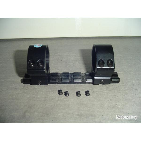 montage fixe :rail weaver de 21 mm et colliers warne de 34 mm