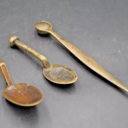 lot 3 outils medical ancien militaire cuillère à medicament militaria