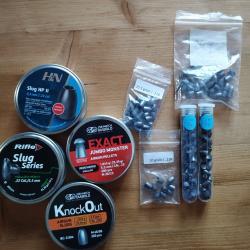 Différents slugs pour calibre 5 5 mm