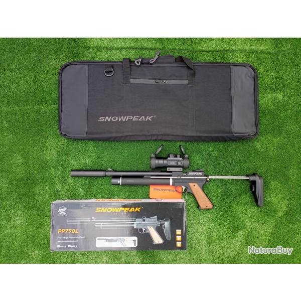 PACK COMBIN-5 ! Pistolet Snowpeak PP750L 5,5mm + Lunette POINT ROUGE 2X40  -Couleur vert/rouge