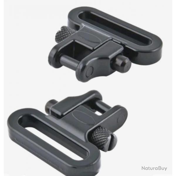 Attache, grenadire, anneaux pour sangle de fusil ou carabine vendu par lot de 2 passage 34mm