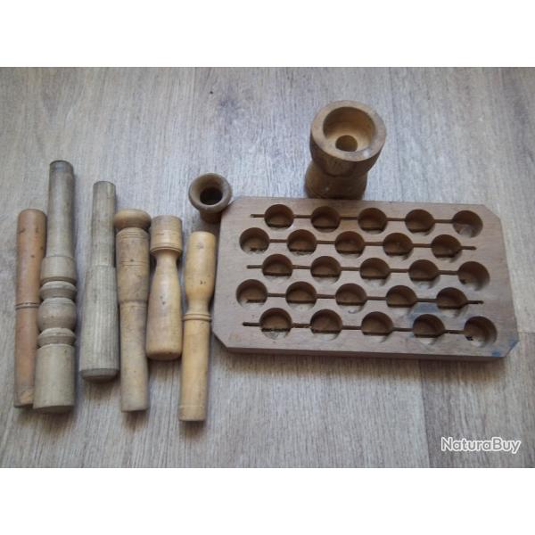 Lot anciens outils vintage collection fabrication cartouche de chasse