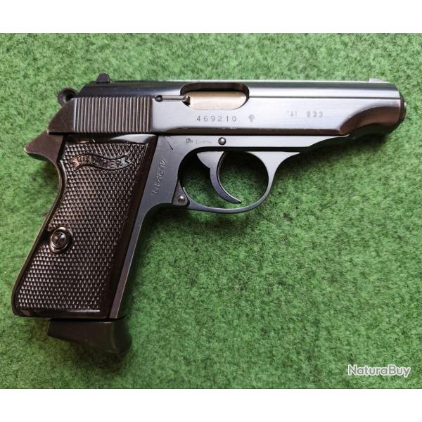 Pistolet WALTHER PP - Cal. 7,65 Browning - Chargeur MEC GAR neuf (Occasion trs bon tat, rvis et 