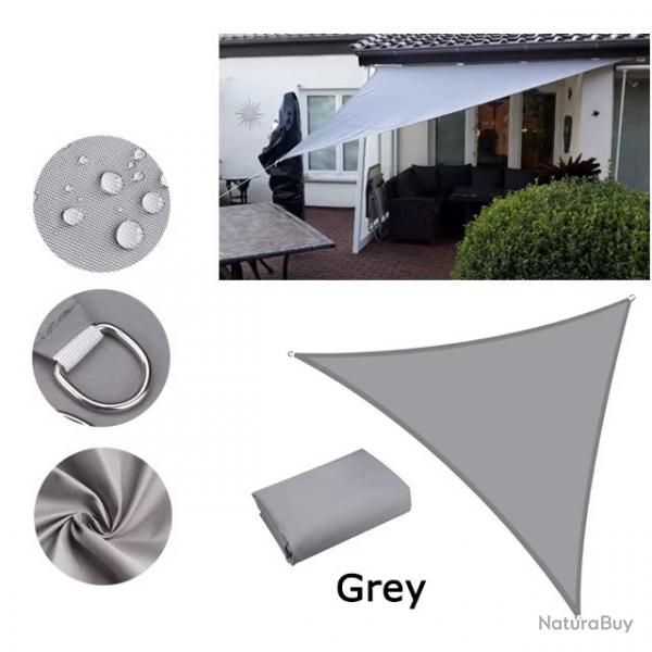 BACHE TOILE TRIANGLE 3x3x3M GRIS PROTECTION TERRASSE SOLEIL ETANCHE AUVENT JARDIN EXTERIEUR