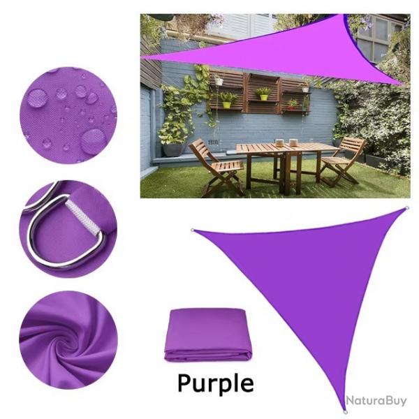 BACHE TOILE TRIANGLE 3x3x3M VIOLET PROTECTION TERRASSE SOLEIL ETANCHE AUVENT JARDIN EXTERIEUR