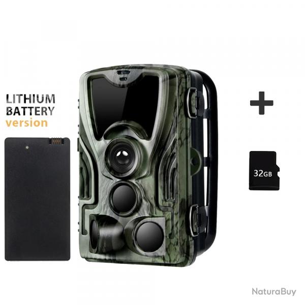 Camra de piste de chasse HC-801ALI +32gb avec batterie au lithium 5000mAh LIVRAISON GRATUITE