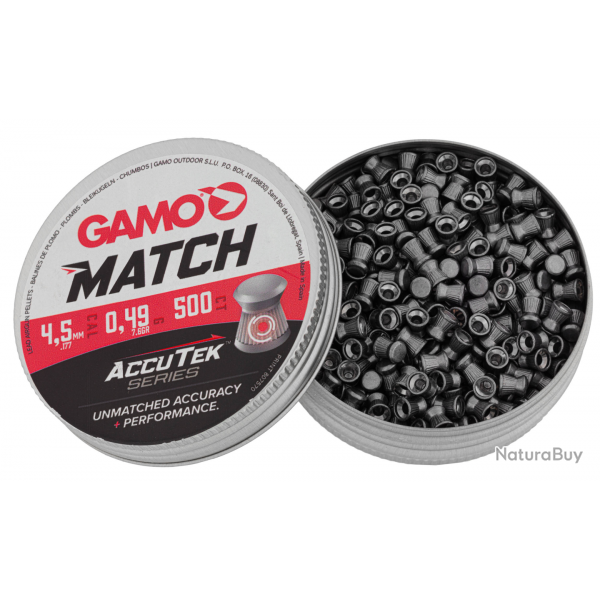 Plombs Gamo Match Accutek x500 - Cal. 4.5 mm - Par 5