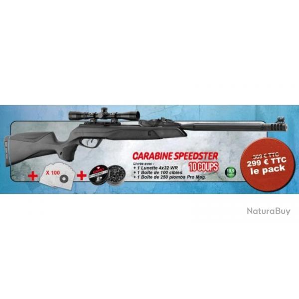 Pack carabine  plombs 4,5 mm GAMO Speedster IGT 10X GEN2 (19,9 joules) + Lunette 4x32 - PACK CERISE