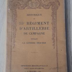 Historique 55 ème régiment d'artillerie guerre 1914 1918