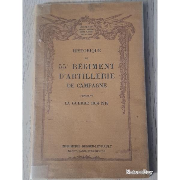 Historique 55 me rgiment d'artillerie guerre 1914 1918