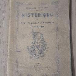 Historique 210 ème régiment d'artillerie de campagne guerre 1914 1919