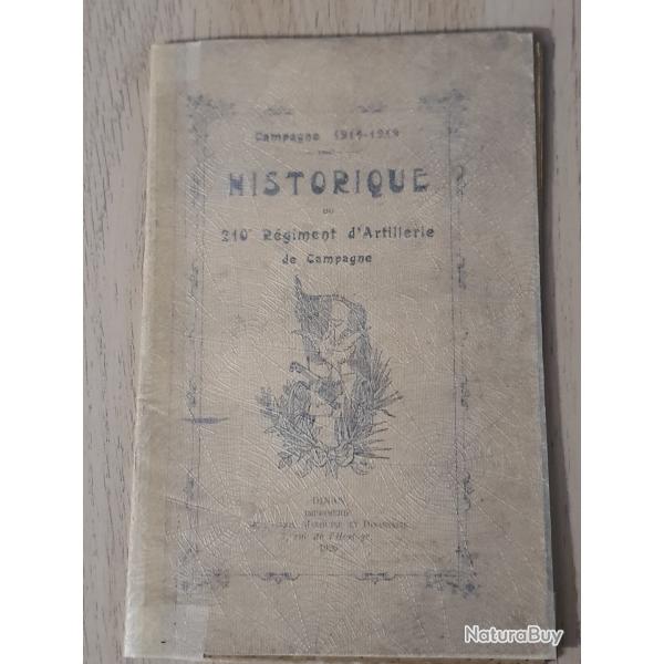 Historique 210 me rgiment d'artillerie de campagne guerre 1914 1919