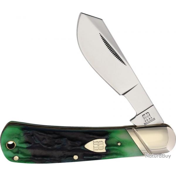 Couteau Rough Rider Bluegill Slip Joint Lame Acier 440 Manche Os Jigged Cotton Sampler RR2637