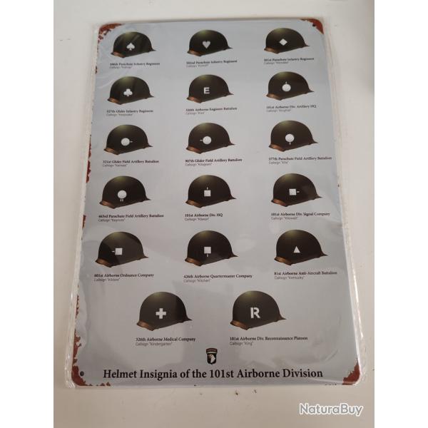PLAQUE MTAL  "CASQUE 101 EME AIRBORNE"