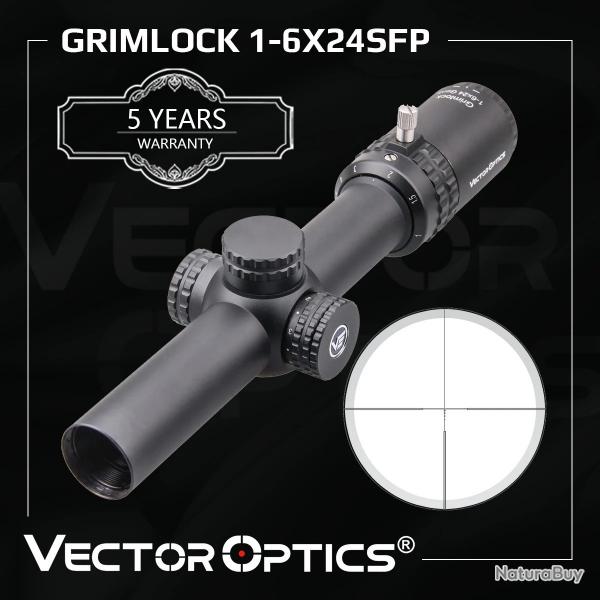 Lunette Vector Optics Grimlock Gen2 1-6x24 BDC MOA Illumin Polyvalente CQB & Tir  Distance