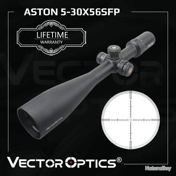 Lunette Vector Optics Aston 5-30x56 SFP Illumin Tourelles Verrouillables Tir Longue Distance