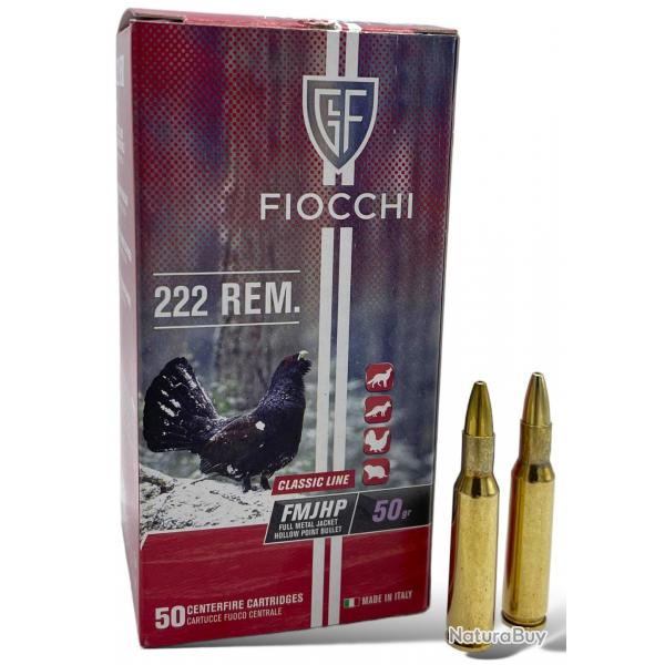 Cartouches FIOCCHI cal.222 Rem FMJ HP 50gr
