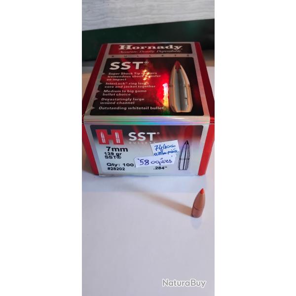 Vend ogives hornady sst 139gr calibre 7rm