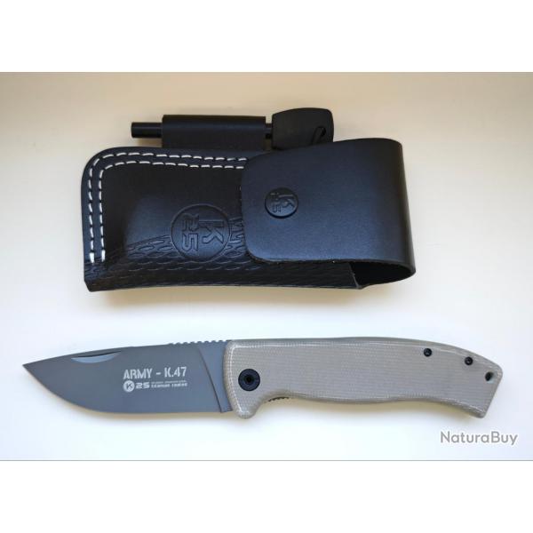 K25 25013 Couteau pliant Army K.47 Titanium