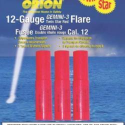 LOT DE 6 CARTOUCHES DE SIGNALISATION pour pistolet lance fusée ORION date d'expiration: 08/2025