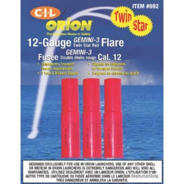 LOT DE 6 CARTOUCHES DE SIGNALISATION pour pistolet lance fuse ORION date d'expiration: 08/2025