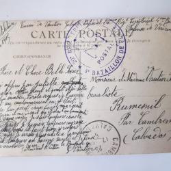 carte postale franchise militaire défense de Verdun 1915 document