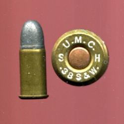 .38 S&W - Rare étui UMC Solid Head - marquage : U.M.C. S H  .38 S&W - balle plomb - amorce cuivre