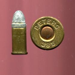 .38 Short Colt Mle 1874 short case - marquage : PETERS 38 S - balle plomb 1 gorge