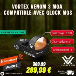 Point Rouge Vortex Venom 3 MOA Compatible avec Glock MOS