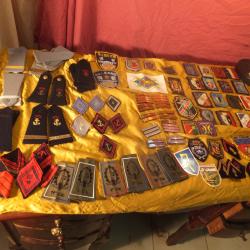 Important Lot :   d'insignes  militaires, grades, épaulettes,  écussons .....