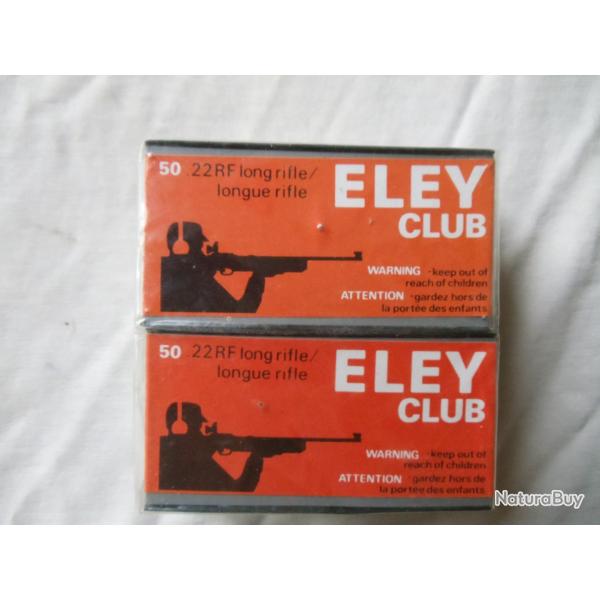 Botes de 50 cartouches de calibre 22 RFlong rifleELEY club